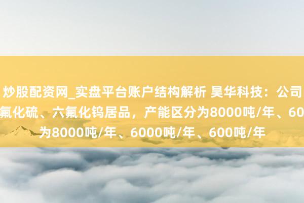 炒股配资网_实盘平台账户结构解析 昊华科技：公司坐褥六氟磷酸锂、六氟化硫、六氟化钨居品，产能区分为8000吨/年、6000吨/年、600吨/年